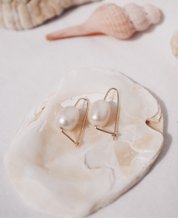 Aurelia Siren Earrings - GOLD with BAROQUE PEARL