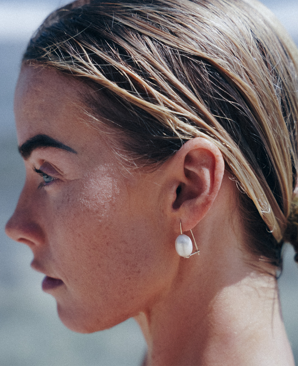 Aurelia Siren Earrings - SILVER with BAROQUE PEARL