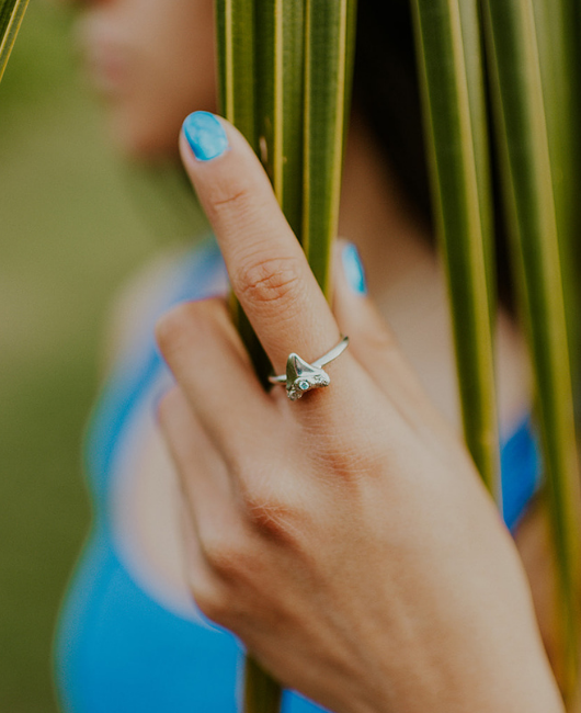 Apex Collection Ring - SILVER with AQUAMARINE STONE